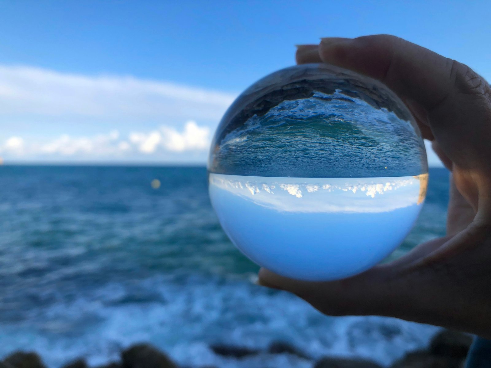 Seascape seen through a crystal ball